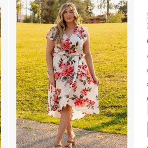 Hi-low wrap front Plus Size